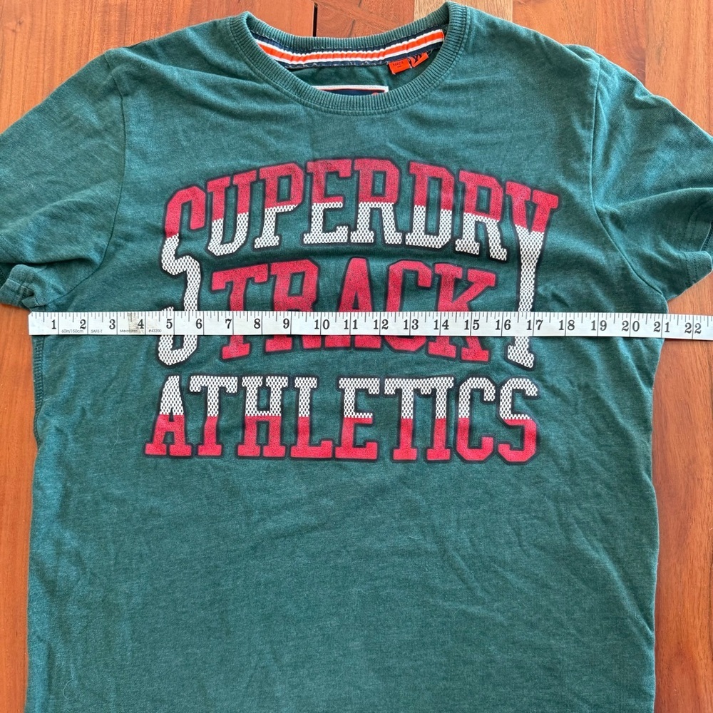 Superdry Green and Red Track Athletics Tee - Picture 9 of 11